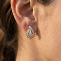 LADIES EARRING 0.20CT ROUND/BAGUETTE DIAMOND 10K YELLOW GOLD