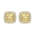 “Ladies Nugget Halo Fashion Earrings 0.25Ct Round Diamond 10K Yellow Gold – Fashionable Women’S Jewelry Gift