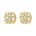 “Ladies Nugget-Fashion Earrings 0.15Ct Round Diamond 10K Yellow Gold – Elegant Women’S Fashion Jewelry Gift