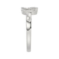 Ladies Lucky Horseshoe Fashion Ring 0.10Ct Round Diamond Sterling Silver White – Double Horseshoe Fashion Jewelry