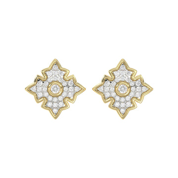 LADIES EARRING 0.25CT ROUND DIAMOND 10K YELLOW GOLD