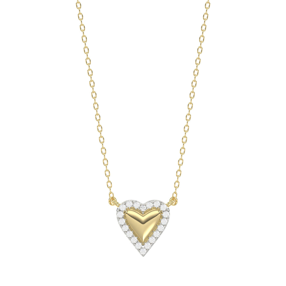 LADIES NECKLACE 0.10CT ROUND DIAMOND 10K YELLOW GOLD