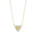LADIES NECKLACE 0.10CT ROUND DIAMOND 10K YELLOW GOLD