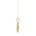 LADIES PENDANT 0.15CT ROUND/BAGUETTE DIAMOND 10K YELLOW GOLD