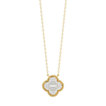 LADIES PENDANT 0.25CT ROUND/BAGUETTE DIAMOND 10K YELLOW GOLD