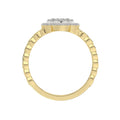 LADIES RING 0.25CT ROUND/BAGUETTE DIAMOND 10K YELLOW GOLD