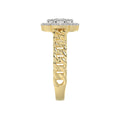 LADIES RING 0.25CT ROUND/BAGUETTE DIAMOND 10K YELLOW GOLD