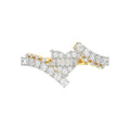 LADIES RING 0.65CT ROUND/BAGUETTE DIAMOND 14K YELLOW GOLD