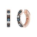 LADIES EARRING 0.50CT ROUND/ROUND BLUE/DARK BROWN DIAMOND 14K ROSE GOLD