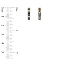 14K Yellow Gold 0.50CT Multi-Color Diamond Huggie Hoop Earrings Round Cut Blue, White Round &Dark  Brown Diamonds