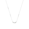 14K White Gold 0.16Ct Ladies Pearl Necklace  Round Diamond Bezel Design