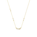 LADIES NECKLACE 0.16CT ROUND/PEARL DIAMOND 14K YELLOW GOLD