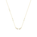 LADIES NECKLACE 0.16CT ROUND/PEARL DIAMOND 14K YELLOW GOLD