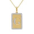 10K Yellow Gold letter 'G' Fashion Pendant With Chain - 0.20 CT Round Diamond Ladies Jewelry Gift