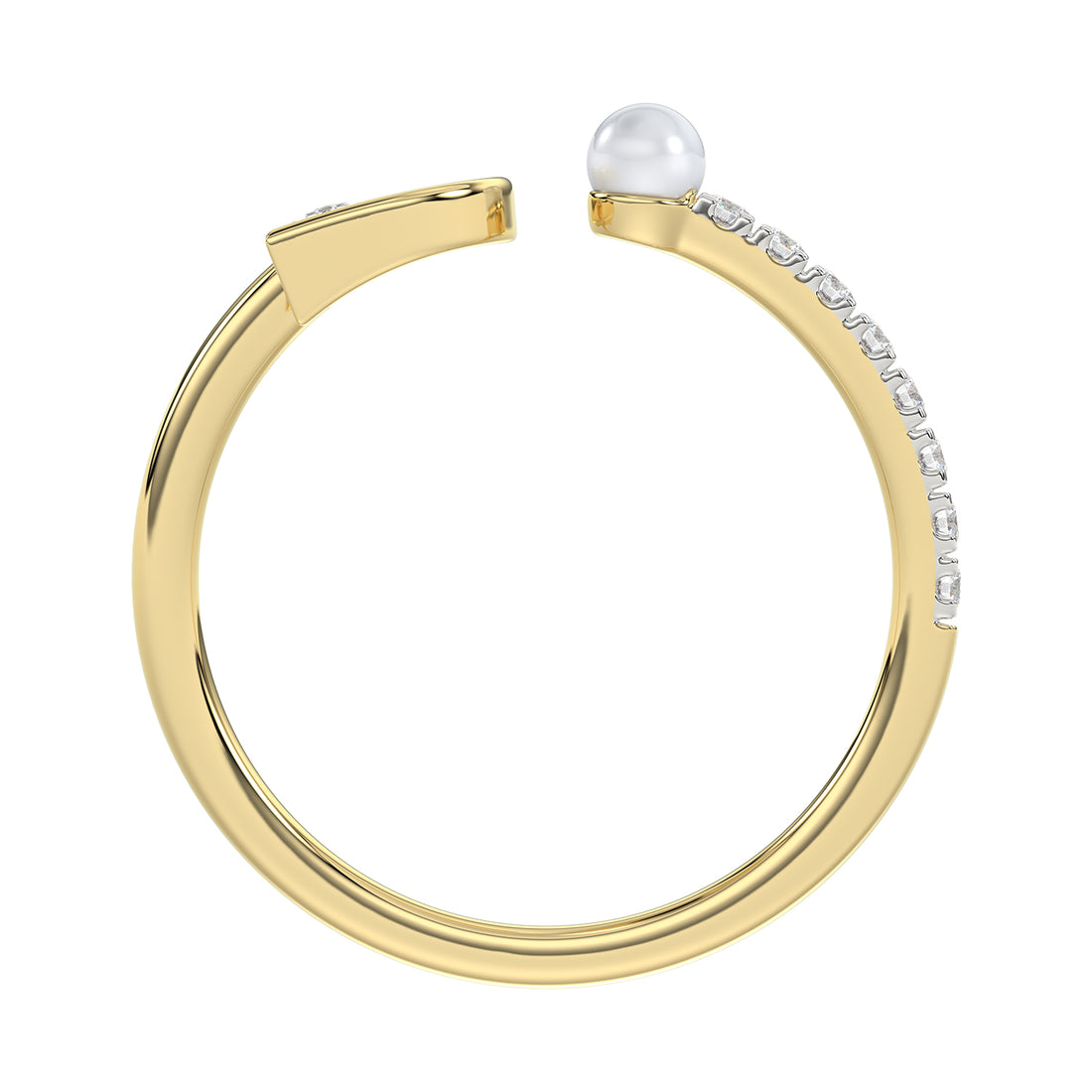 LADIES RING 0.10CT ROUND/PEARL DIAMOND 10K YELLOW GOLD