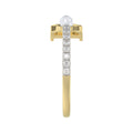 LADIES RING 0.10CT ROUND/PEARL DIAMOND 10K YELLOW GOLD
