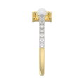 Women’S 10K Yellow Gold Letter “H” Diamond & Pearl Ring 0.10Ct Round Diamond Fine Jewelry