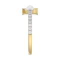 Women’S 10K Yellow Gold Letter “P” Diamond & Pearl Ring 0.10Ct Round Diamond Fine Jewelry