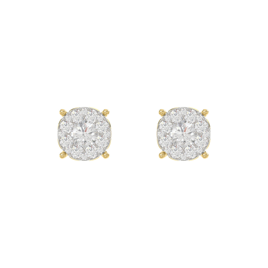LADIES EARRINGS 0.30CT ROUND DIAMOND 14K YELLOW GOLD (SI QUALITY)