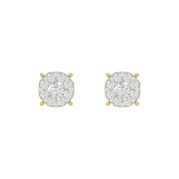 LADIES EARRINGS 0.30CT ROUND DIAMOND 14K YELLOW GOLD (SI QUALITY)