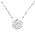 LADIES PENDANT WITH CHAIN 0.50CT ROUND DIAMOND 14K WHITE GOLD