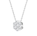 LADIES PENDANT WITH CHAIN 0.50CT ROUND DIAMOND 14K WHITE GOLD