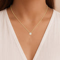 LADIES PENDANT WITH CHAIN 0.50CT ROUND DIAMOND 14K YELLOW GOLD