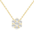 LADIES PENDANT WITH CHAIN 0.50CT ROUND DIAMOND 14K YELLOW GOLD