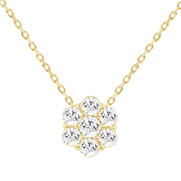 LADIES PENDANT WITH CHAIN 0.50CT ROUND DIAMOND 14K YELLOW GOLD