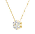 LADIES PENDANT WITH CHAIN 0.50CT ROUND DIAMOND 14K YELLOW GOLD