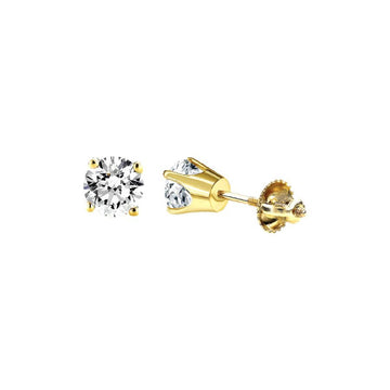 14K Yellow Gold Round Diamond Stud Earrings 0.33CT Elegant Women’S Diamond Jewelry
