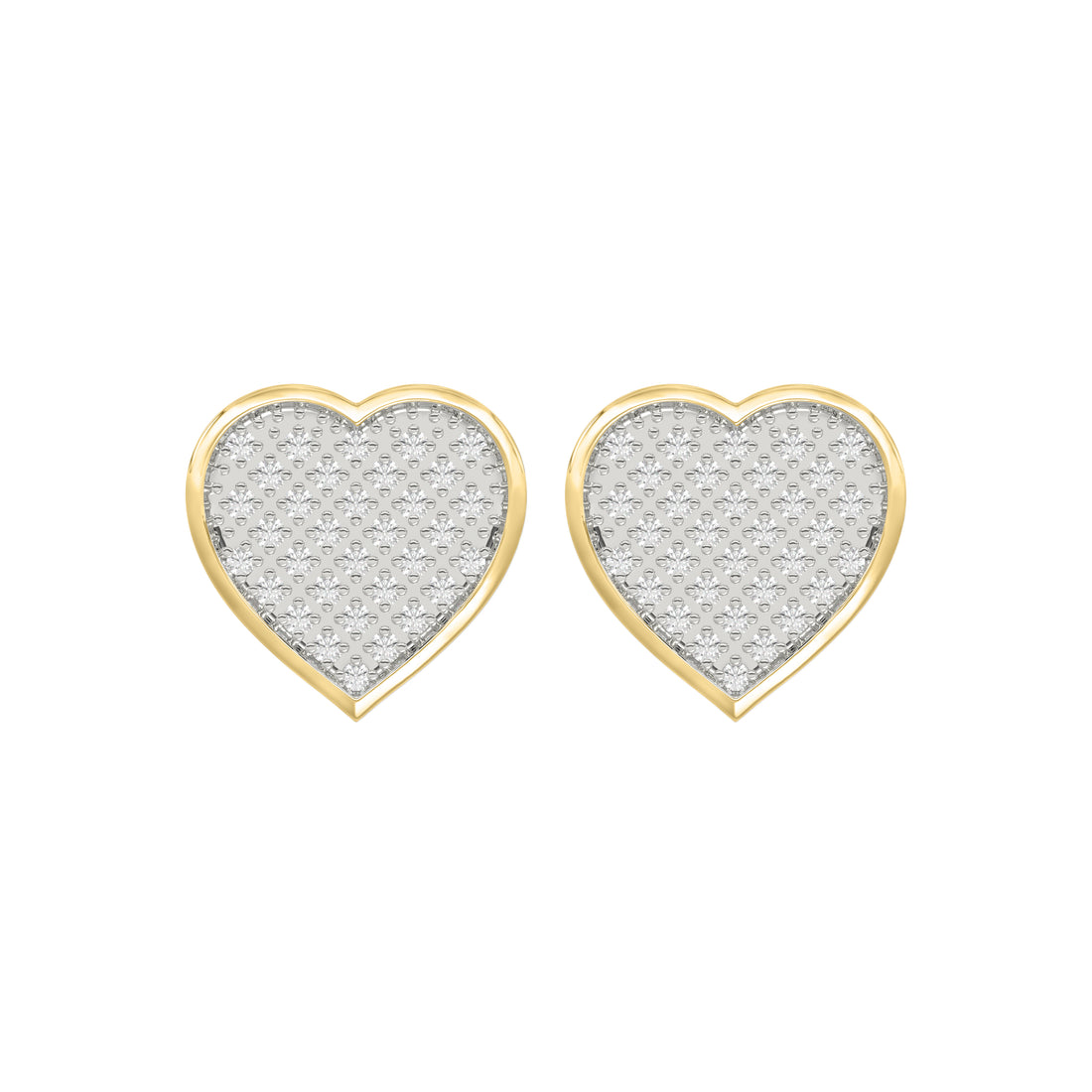 Yuva Brand 10K Yellow Gold  0.25Ct Round Diamond Heart Shaped Earrings Stylish Women Diamond Fashion Earrings
