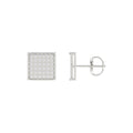 Sterling Silver White 0.25CT Round Diamond Yuva Square Cluster Earrings Women’S Fine Jewelry