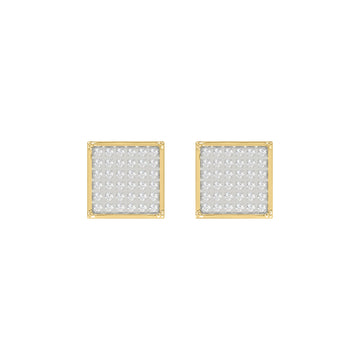 10K Yellow Gold 0.25Ct Round Diamond 4 Prong Yuva Earrings Elegant Fashion Earrings Jewelry