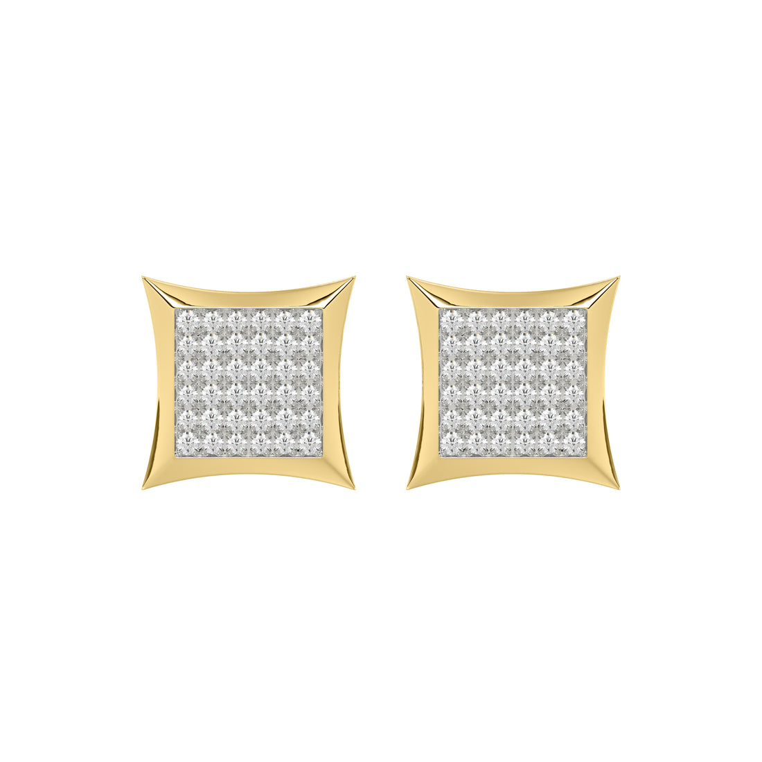 Yellow Gold 0.25Ct Round Diamond Kite Design Cluster Earrings Elegant Yuva Fashion Earrings