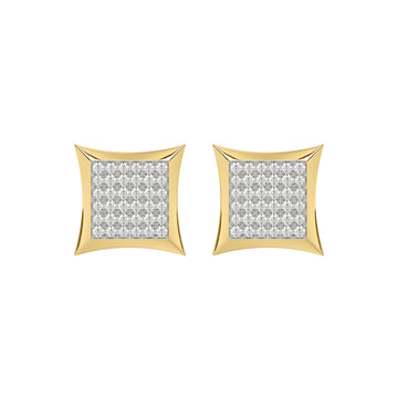 Yellow Gold 0.25Ct Round Diamond Kite Design Cluster Earrings Elegant Yuva Fashion Earrings