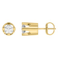 Elegant 14K Yellow Gold Diamond Solitaire Earrings 0.15CT Round Diamond Jewelry For Women