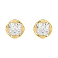 Elegant 14K Yellow Gold Diamond Solitaire Earrings 0.15CT Round Diamond Jewelry For Women