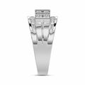 MEN'S BAND 1.50CT ROUND DIAMOND 10K WHITE GOLD