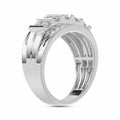 MEN'S BAND 1.50CT ROUND DIAMOND 10K WHITE GOLD