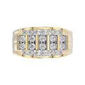 MEN'S BAND 1.50CT ROUND DIAMOND 10K YELLOW GOLD