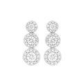 LADIES EARRINGS 3 3/4CT ROUND DIAMOND 14K WHITE GOLD (CENTER STONE ROUND DIAMOND 1 1/3C T )