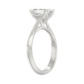 LADIES SOLITAIRE RING 2CT EMERALD DIAMOND 14K WHITE GOLD