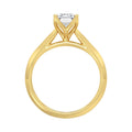 LADIES SOLITAIRE RING 2CT EMERALD DIAMOND 14K YELLOW GOLD