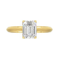 LADIES SOLITAIRE RING 2CT EMERALD DIAMOND 14K YELLOW GOLD