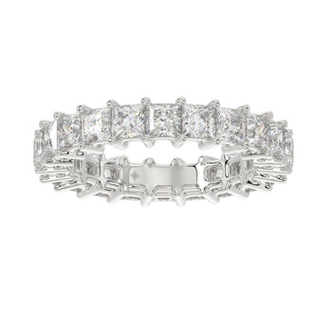 LADIES BAND 3 1/4CT PRINCESS DIAMOND 14K WHITE GOLD