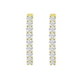 LADIES HOOP EARRINGS 5CT ROUND DIAMOND 14K YELLOW GOLD