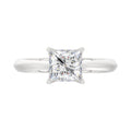 LADIES SOLITAIRE RING 1 1/2CT PRINCESS DIAMOND 14K WHITE GOLD