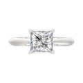 LADIES SOLITAIRE RING 2CT PRINCESS DIAMOND 14K WHITE GOLD