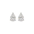LADIES SOLITAIRE EARRINGS 2CT PEAR DIAMOND 14K WHITE GOLD